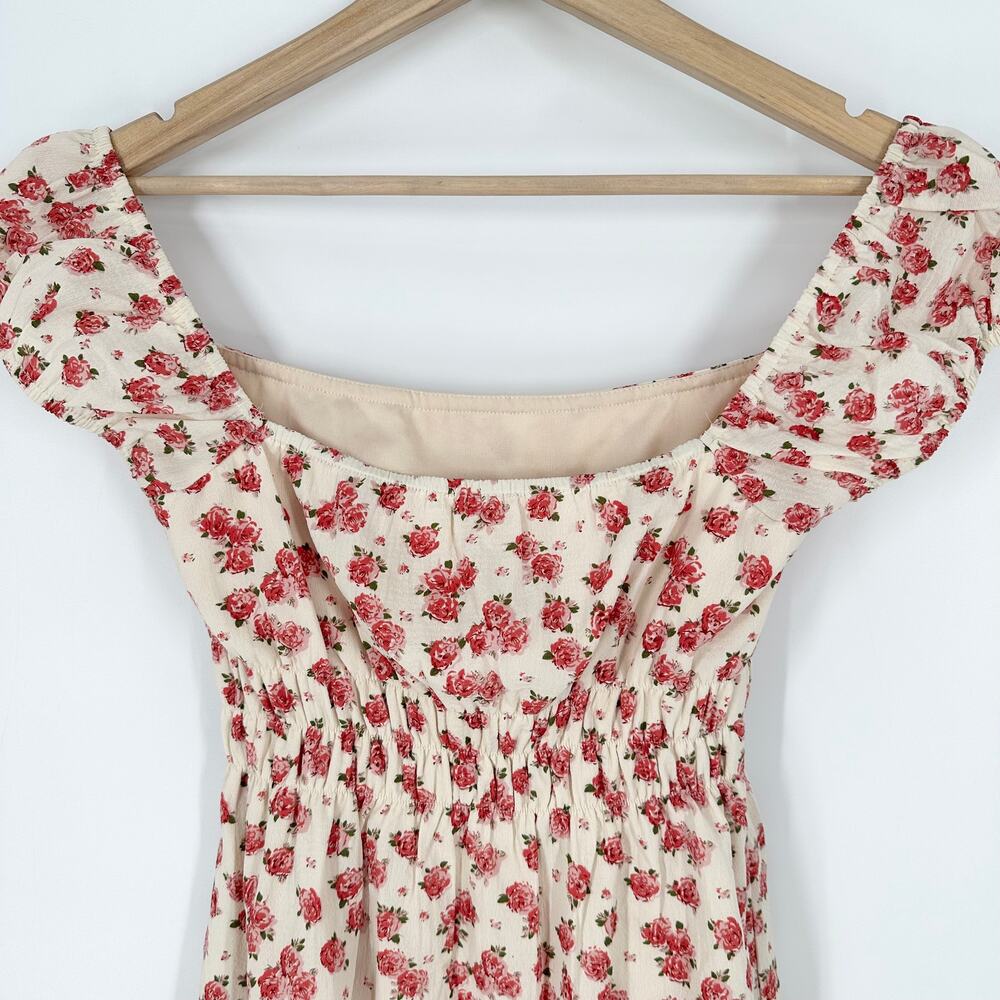 REVOLVE Superdown Heidi Mini Dress Floral Off The Shoulder Smocked Fit and Flare - Picture 9 of 13